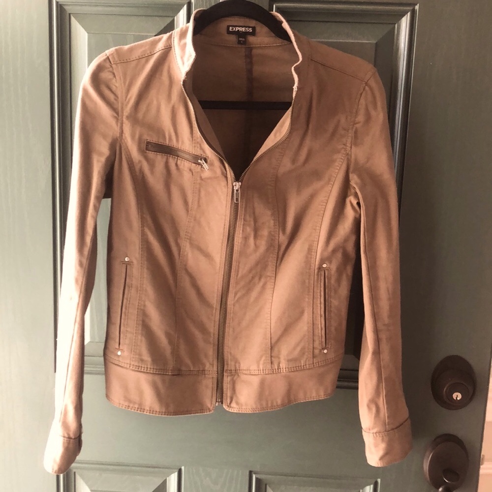 Olive Green Moto Jacket from Express! Only worn once and great condition!
